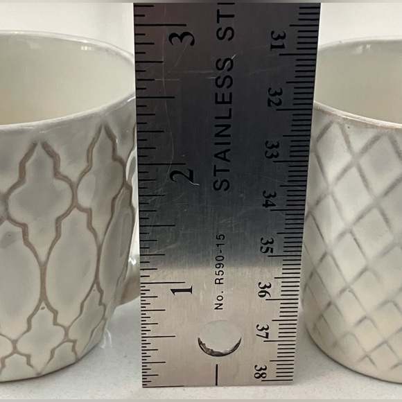 Espresso Demi tasse coffee cup Set of Two Gray Patterned ceramic cups - Picture 10 of 10